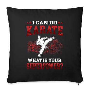Je peux recommander karatéka karatéka arts martiaux asiatiques - Housse de coussin décorative 45 x 45 cm - noir - Devant