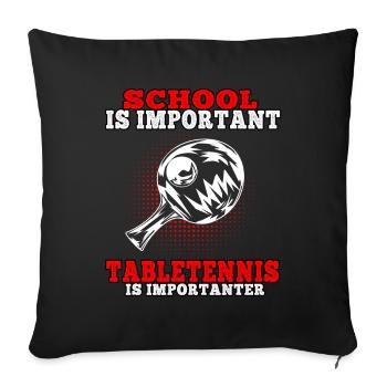 Le tennis de table est un jeune joueur important de tennis de table - Housse de coussin décorative 45 x 45 cm - noir - Devant