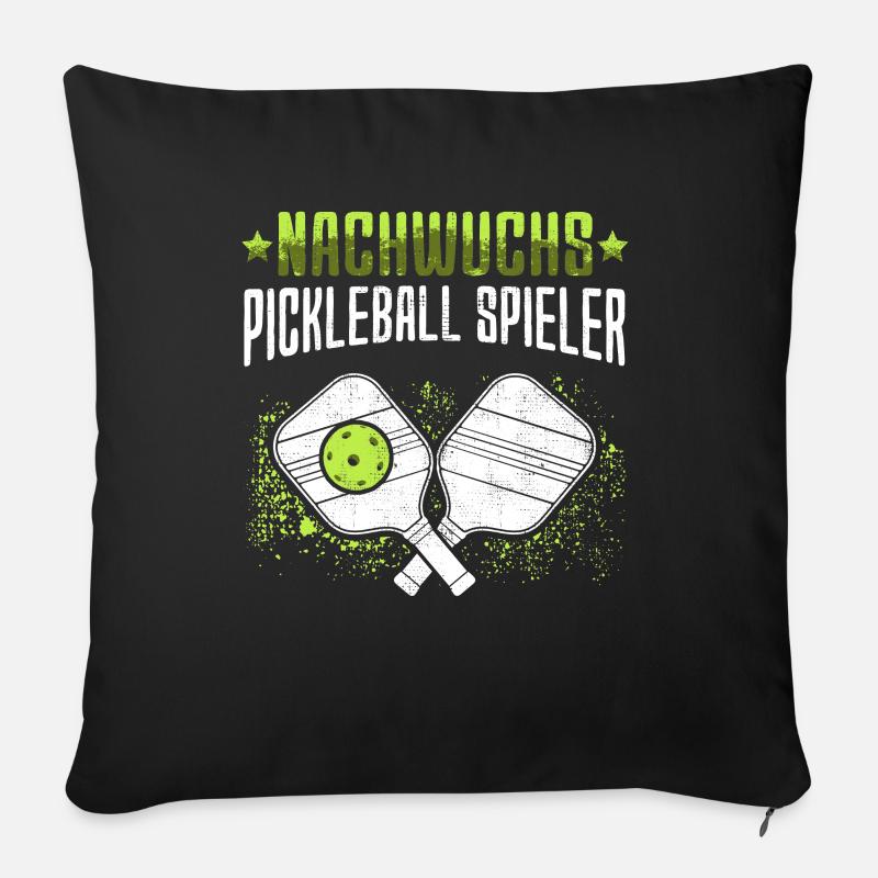 Pickelball Nachwuchs Pickleball Spieler - Sofakissenbezug 45 x 45 cm - Schwarz