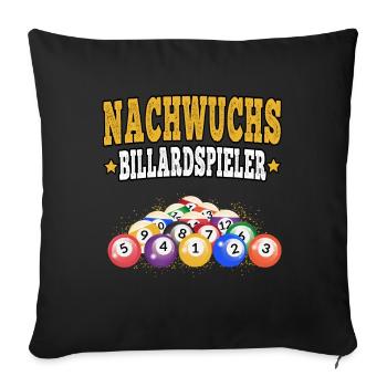 Billard Nachwuchs Billardspieler Snooker - Sofakissenbezug 45 x 45 cm - Schwarz - Vorne