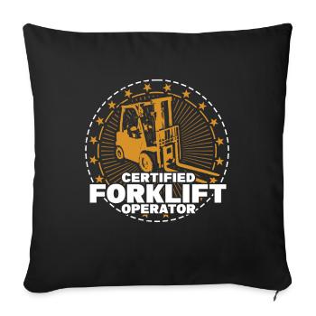 Vintage Forklift Operator Driver Trucker Forklift - Sofa pillowcase 17,3'' x 17,3'' (45 x 45 cm) - black - Front