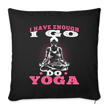 Yoga Je vais faire du yoga Méditation Namasté - Housse de coussin décorative 45 x 45 cm - noir - Devant