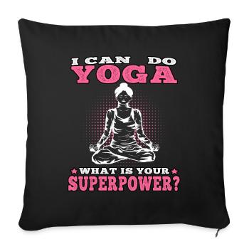 Yoga Je peux faire du yoga Namasté Méditation - Housse de coussin décorative 45 x 45 cm - noir - Devant
