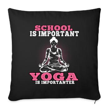 Le yoga est plus important La méditation Namasté - Housse de coussin décorative 45 x 45 cm - noir - Devant