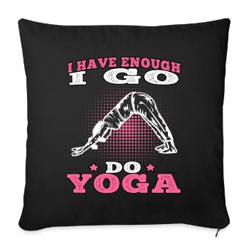 Yoga Je vais faire du yoga Méditation Namasté - Housse de coussin décorative 45 x 45 cm - noir - Devant