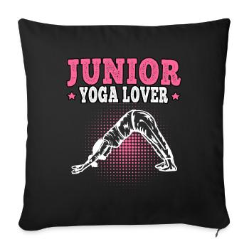Jeunes amateurs de yoga méditation Namasté - Housse de coussin décorative 45 x 45 cm - noir - Devant