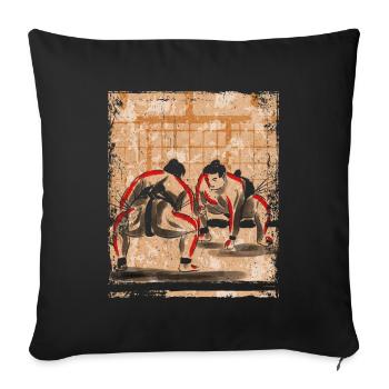 Sumo Ringer Japanische Kunst Vintage Retro - Sofakissenbezug 45 x 45 cm - Schwarz - Vorne
