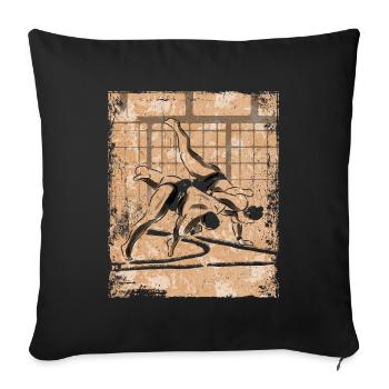Sumo Ringer Japanische Kunst Vintage Retro - Sofakissenbezug 45 x 45 cm - Schwarz - Vorne