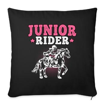 Riding on horseback Young Rider Rider - Sofa pillowcase 17,3'' x 17,3'' (45 x 45 cm) - black - Front