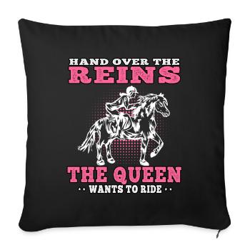 Queen wants to ride on horse Rider Rider - Sofa pillowcase 17,3'' x 17,3'' (45 x 45 cm) - black - Front