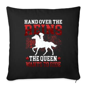 Queen wants to ride on horse Rider Rider - Sofa pillowcase 17,3'' x 17,3'' (45 x 45 cm) - black - Front