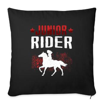 Riding on horseback Young Rider Rider - Sofa pillowcase 17,3'' x 17,3'' (45 x 45 cm) - black - Front