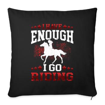 I go riding on horse rider rider - Sofa pillowcase 17,3'' x 17,3'' (45 x 45 cm) - black - Front