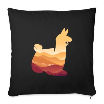 Lama - Housse de coussin décorative 45 x 45 cm - noir - Devant