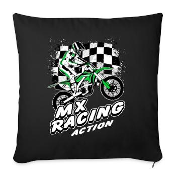 Supercross - Moto Cross - Motocross - Sofa pillowcase 17,3'' x 17,3'' (45 x 45 cm) - black - Front