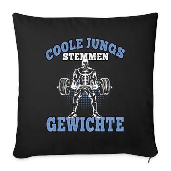 Coole Jungs stemmen Gewichte Fitness Pumpen Gym - Sofakissenbezug 45 x 45 cm - Schwarz - Vorne