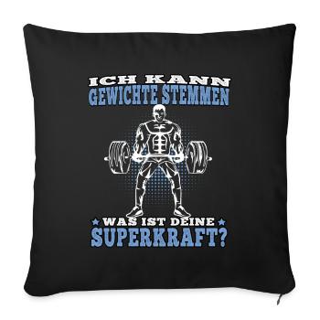 Ich kann Gewichte stemmen Workout Fitness Pumpen - Sofakissenbezug 45 x 45 cm - Schwarz - Vorne