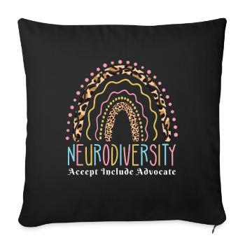 Accept Advocate Puzzle Autism Awareness - Sofa pillowcase 17,3'' x 17,3'' (45 x 45 cm) - black - Front