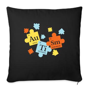 Periodic Table Elements Puzzle Autism Awareness - Sofa pillowcase 17,3'' x 17,3'' (45 x 45 cm) - black - Front