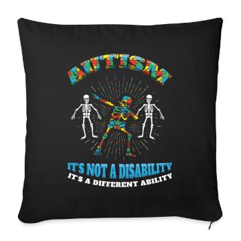 Different Ability Skeleton Autism Awareness - Sofa pillowcase 17,3'' x 17,3'' (45 x 45 cm) - black - Front