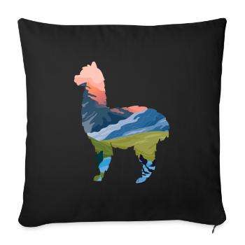 Llama - Sofa pillowcase 17,3'' x 17,3'' (45 x 45 cm) - black - Front