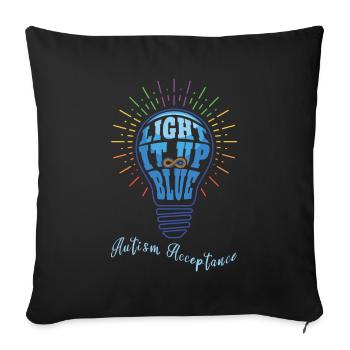 Acceptance April Blue For Autism Awareness Month - Sofa pillowcase 17,3'' x 17,3'' (45 x 45 cm) - black - Front