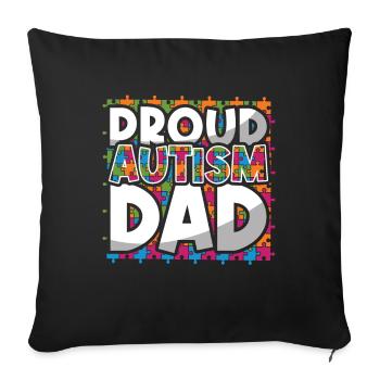 Proud Autism Dad Puzzle Colorful Autism Awareness - Sofa pillowcase 17,3'' x 17,3'' (45 x 45 cm) - black - Front