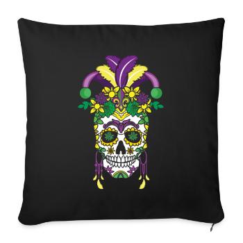 Party Sugar Bone Mardi Gras Muertos Halloween - Sofa pillowcase 17,3'' x 17,3'' (45 x 45 cm) - black - Front