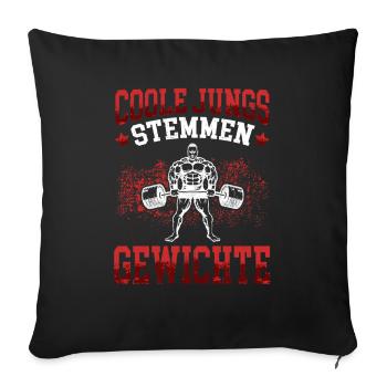 Coole Jungs stemmen Gewichte Fitness Pumpen Gym - Sofakissenbezug 45 x 45 cm - Schwarz - Vorne