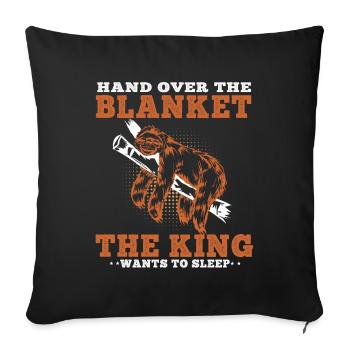 Paresseux Le roi veut dormir paresseux Paresseux - Housse de coussin décorative 45 x 45 cm - noir - Devant