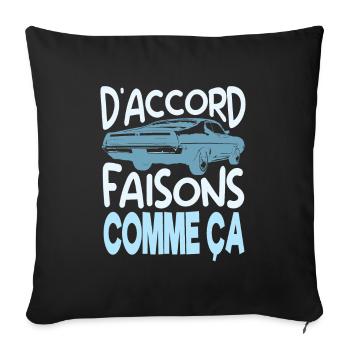 D'accord faisons comme ca oss 117 réplique film - Housse de coussin décorative 45 x 45 cm - noir - Devant