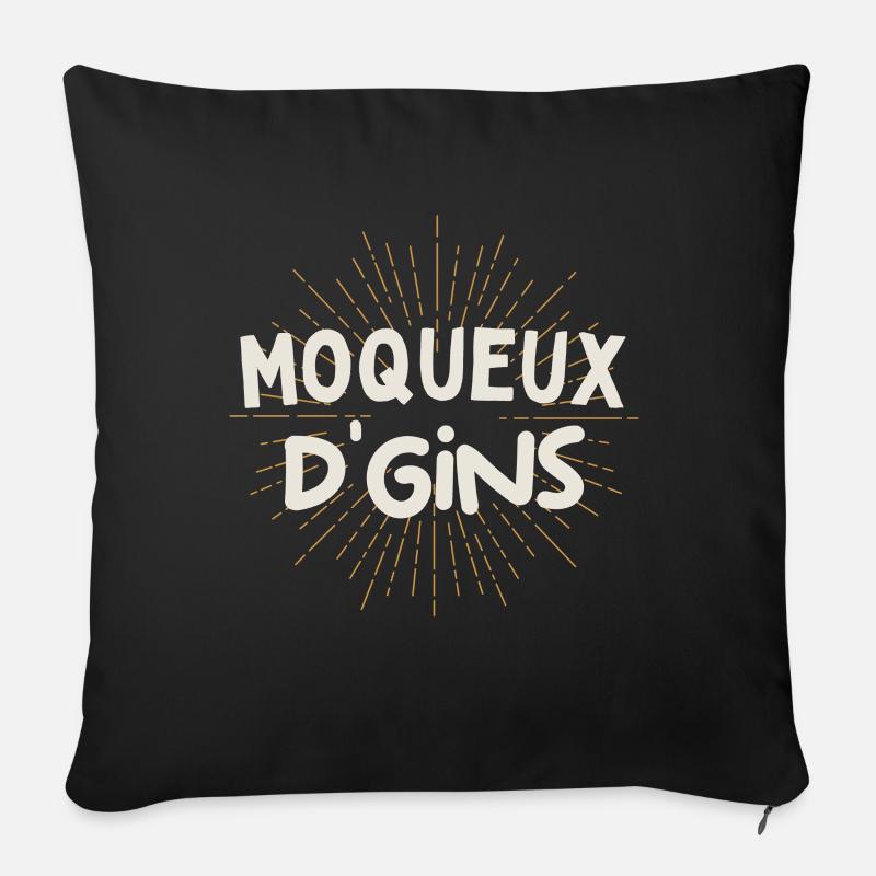 Moqueux d'gins tshirt chti humour - Housse de coussin décorative 45 x 45 cm - noir