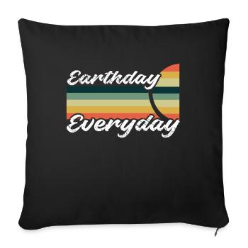Everyday Planet Oceans Day Vintage Earth Day - Sofa pillowcase 17,3'' x 17,3'' (45 x 45 cm) - black - Front