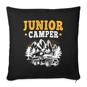 Camping Descendance Camping Caravane Vacances - Housse de coussin décorative 45 x 45 cm - noir - Devant