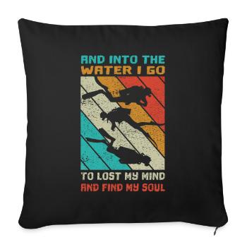 SCUBA Tauchen - Tank Diver Saying - Sofa pillowcase 17,3'' x 17,3'' (45 x 45 cm) - black - Front