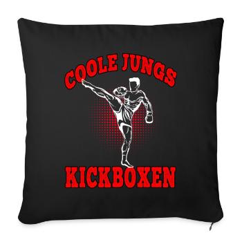 Coole Jungs Kickboxen Muay Thai Kampfsport Boxen - Sofakissenbezug 45 x 45 cm - Schwarz - Vorne