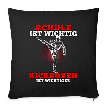 Kickboxen ist wichtiger Muay Thai Kampfsport - Sofakissenbezug 45 x 45 cm - Schwarz - Vorne