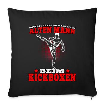 Kickboxen ist wichtiger Muay Thai Kampfsport - Sofakissenbezug 45 x 45 cm - Schwarz - Vorne