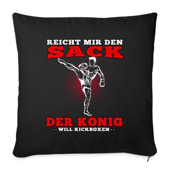 Kickboxer König wil Kickboxen Muay Thai Kampfsport - Sofakissenbezug 45 x 45 cm - Schwarz - Vorne