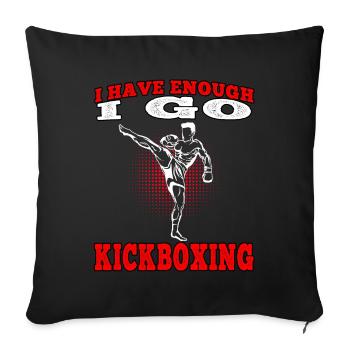 Kickboxer ich geh Kickboxen Muay Thai Kampfsport - Sofakissenbezug 45 x 45 cm - Schwarz - Vorne