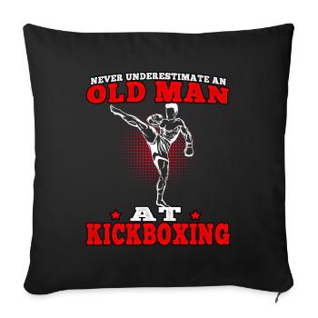 Kickboxen ist wichtiger Muay Thai Kampfsport - Sofakissenbezug 45 x 45 cm - Schwarz - Vorne