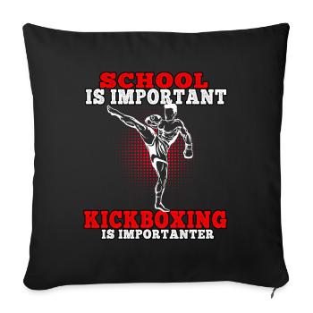 Kickboxing is an important Muay Thai martial art - Sofa pillowcase 17,3'' x 17,3'' (45 x 45 cm) - black - Front
