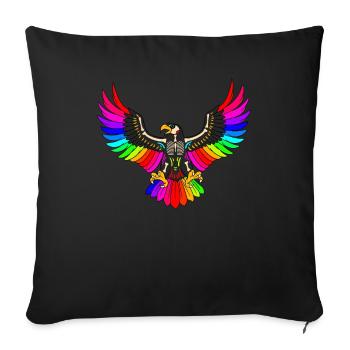 Day of the dead colored eagle mexican - Sofa pillowcase 17,3'' x 17,3'' (45 x 45 cm) - black - Front