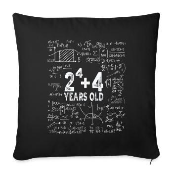Deux à la puissance de quatre = 20 ans - Mathématiques - Housse de coussin décorative 45 x 45 cm - noir - Devant
