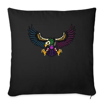 Day of the dead farbiger Adler mexikanisches - Sofakissenbezug 45 x 45 cm - Schwarz - Vorne