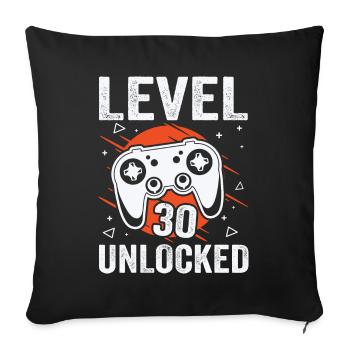 30th Birthday Gamer Gaming Level 30 Débloqué - Housse de coussin décorative 45 x 45 cm - noir - Devant
