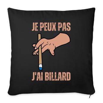 J'Peux Pas J'ai Billard Boules Snooker 8 Ball Pool - Housse de coussin décorative 45 x 45 cm - noir - Devant