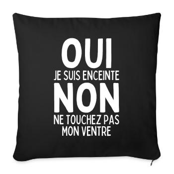 Je Suis Enceinte Annonce Grossesse Future Maman - Housse de coussin décorative 45 x 45 cm - noir - Devant