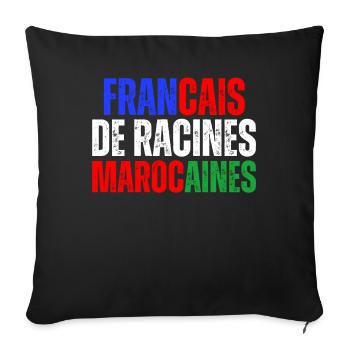 Francais De Racines Marocaines Franco Marocain - Housse de coussin décorative 45 x 45 cm - noir - Devant