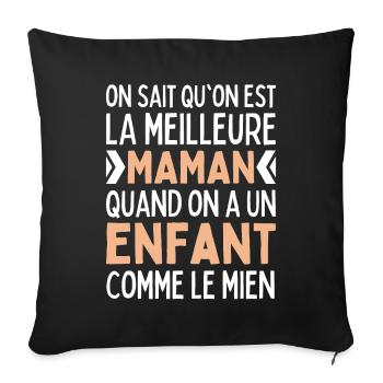 Meilleure Maman Quand On A Un Enfant Comme Le Mien - Housse de coussin décorative 45 x 45 cm - noir - Devant